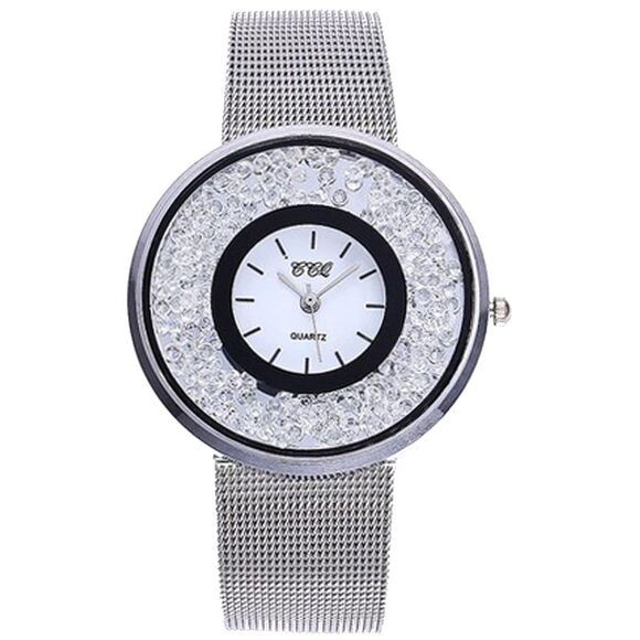 Silver Stainless Steel Crystal Watch - Picture 1 of 1